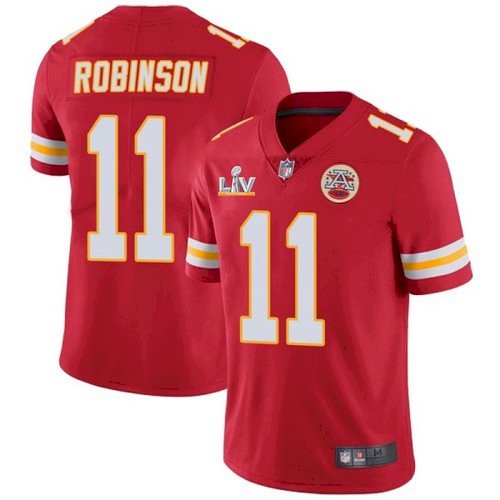 Men's Kansas City Chiefs #11 Demarcus Robinson Red NFL 2021 Super Bowl LV Stitched Jersey